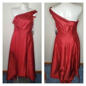 Adrianna Papell One-Shoulder High Low Gown